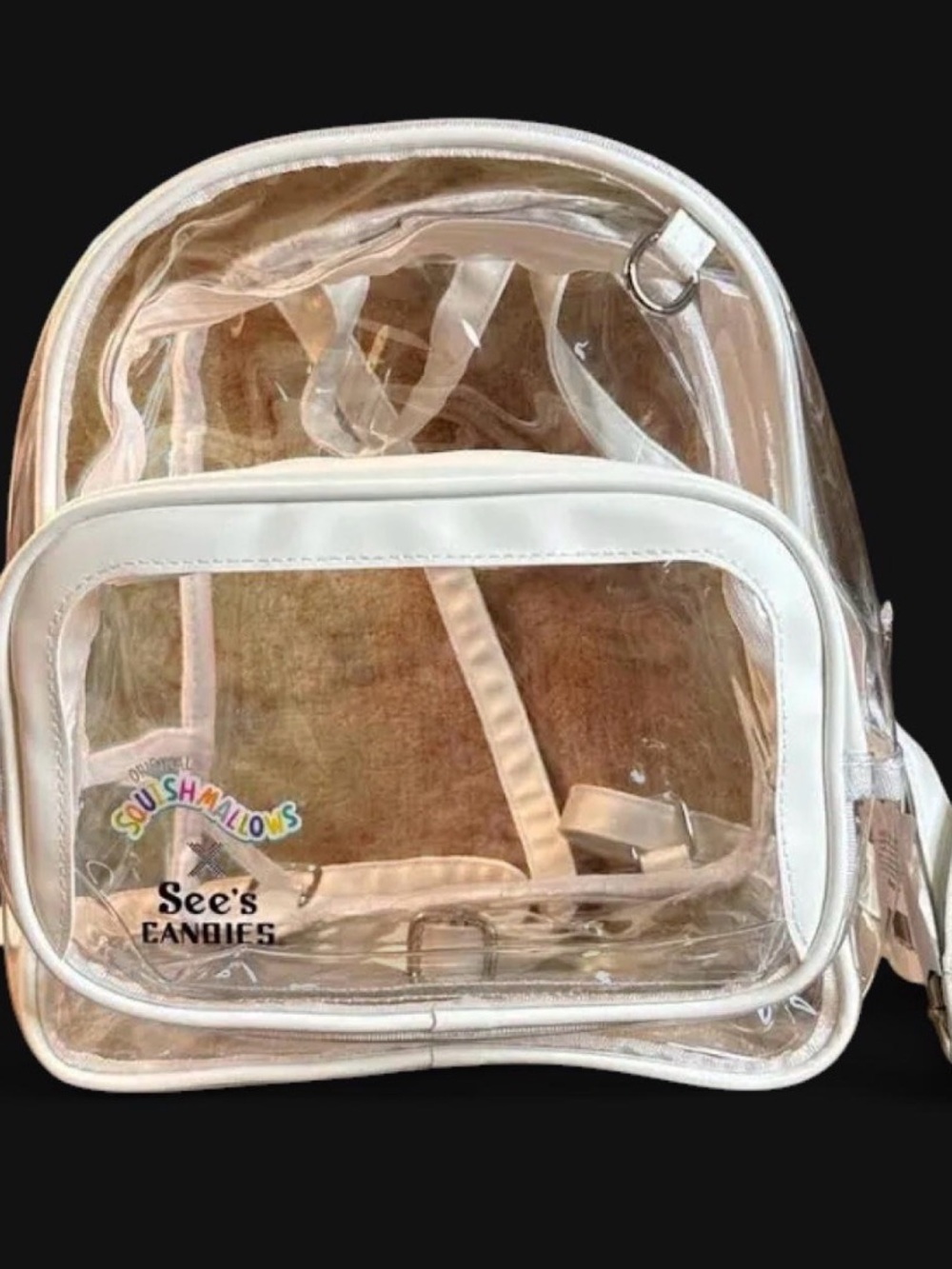 Sees Squishmallow Clear White Backpack with Squishmallows Logo